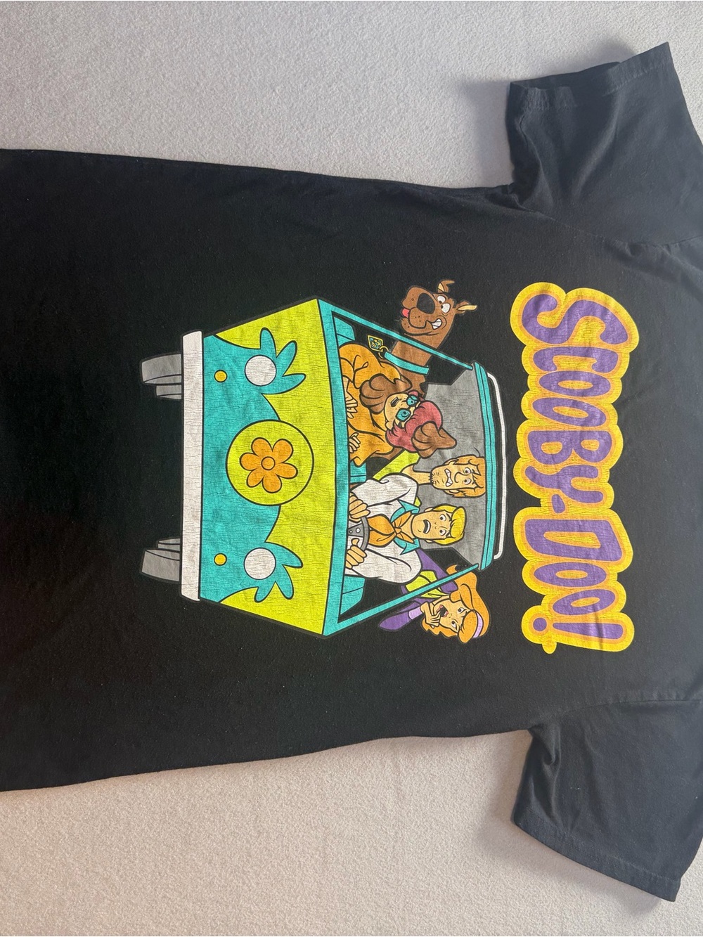 Scooby-Doo Mystery Machine T Shirt Size S Black Cartoon Graphic Tee Shaggy Velma